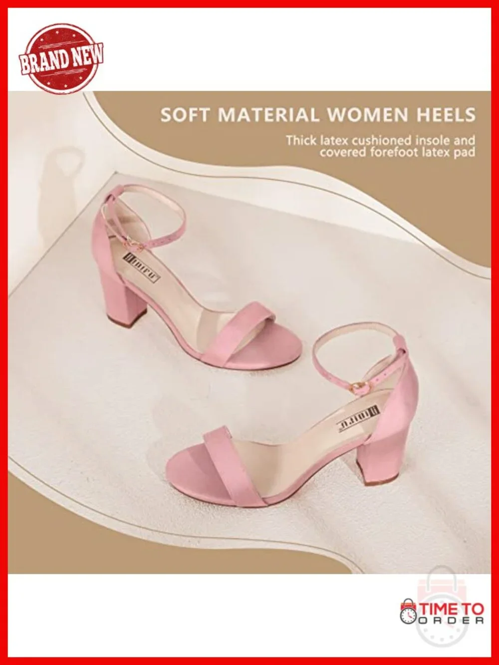 Womens 3 Inch Block Chunky Mid Heel Open Toe Ankle Strap Heeled Sandal